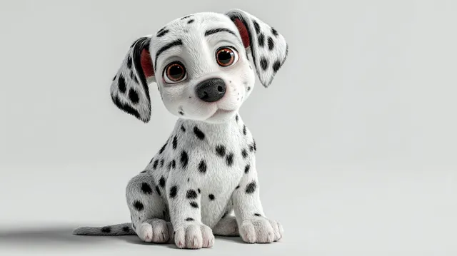 Cute Cartoon Baby Dalmatian Puppy