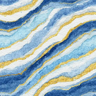 a refined and abstract watercolor of flowing silver, cobalt blue, and gold brushstrokes, symbolizing precision, clarity, and luxury, with soft edges elegantly fading into a clean ivory field, keeping a balanced flow and harmony, soft watercolor textures blending with shimmering golden accents, rofile whv7267   --s 250