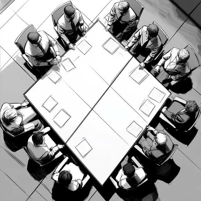 Diverse Group Collaboration in Modern Meeting Room