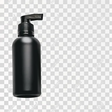 black spray bottle on white background