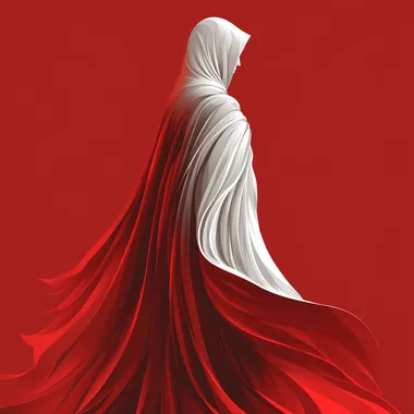 create a logo design A sleek and modern design featuring a minimalist male figure draped in an elegant cloak, symbolizing success and achievement. The figure and cloak are rendered in a clean, flowing style using eggshell white, standing out boldly against a rich Falu Red background. The design is simple yet impactful, with smooth lines and a balanced composition that emphasizes elegance and clarity. No additional elements, keeping the focus entirely on the contrast between the cloak and background. modern, minimalist, vector --s 750