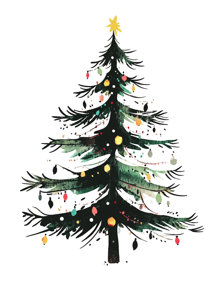 Free: A simple illustration of a Christmas tree without decoration ...