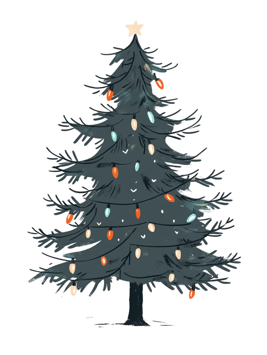 Free: A simple illustration of a Christmas tree without decoration ...