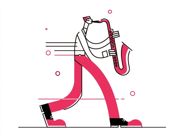 Exaggerated Minimalist Saxophonist Illustration