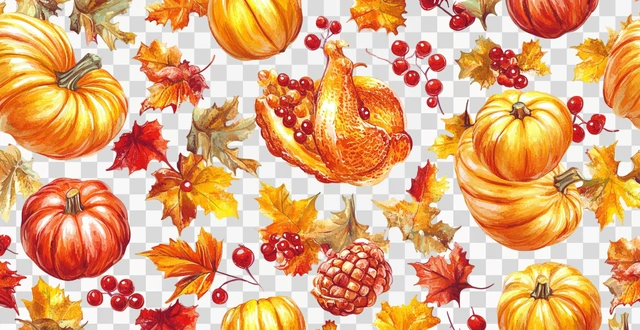 thanksgiving theme pattern On a white background