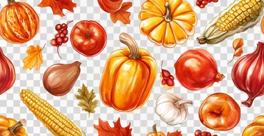 thanksgiving theme pattern On a white background