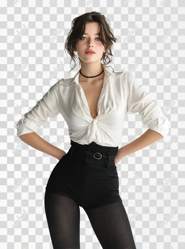 PNG Professional Female Graphic Designer in Modern Fashion