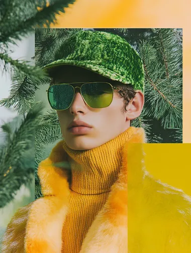moodboard, Fendi, Fur coats, Nature,green and yellow, Simplicity, Expedition, collage