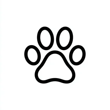 dog paw in it icon, solid black line, on white background rofile o43odur xg4hduj
