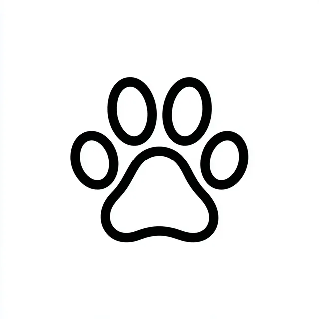 Simple Black Dog Paw Icon