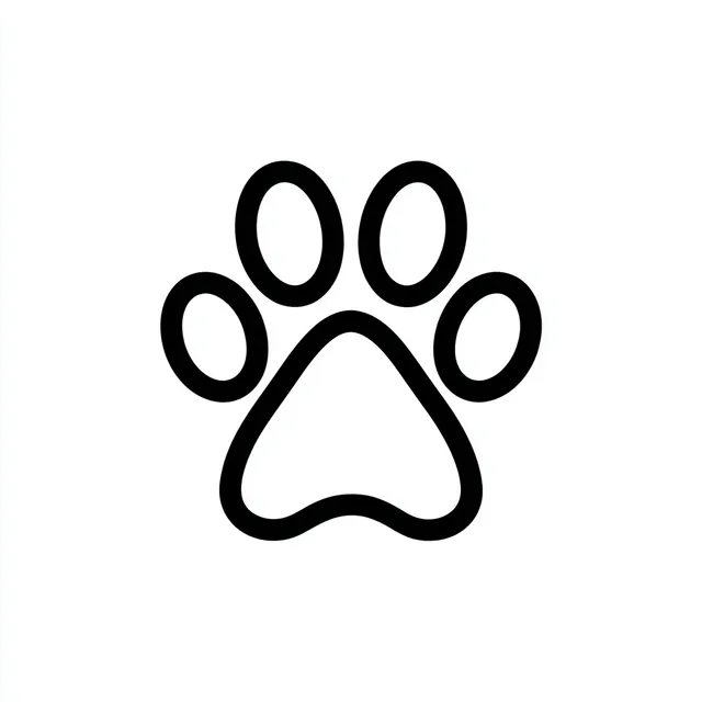 Minimalist Dog Paw Icon