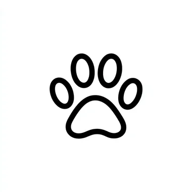 dog paw in it icon, solid black line, on white background rofile o43odur xg4hduj