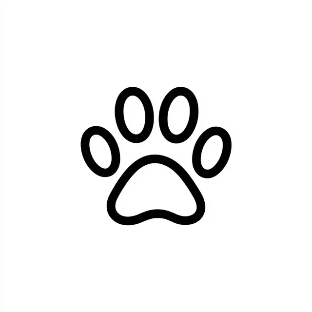 Minimalist Dog Paw Print Icon