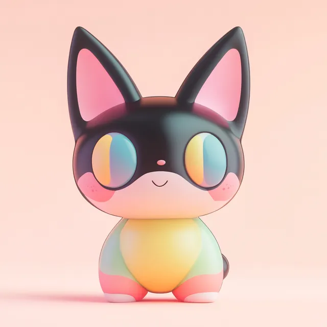 Kuromi Character Toy on Pink Surface with Cute Playful Design