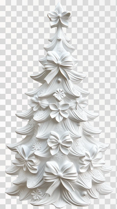3d Bow Christmas Tree, isolated on white background, png image