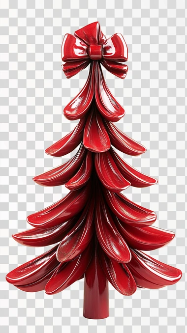 3d Bow Christmas Tree, isolated on white background, png image