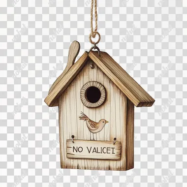 a hanging wooden with the words 'no vacancy' isolated on a white background for removing background, in the style of storybook and nursery artwork by Raymand Briggs and Jon Klassen, muted watercolors