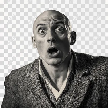 1950s attractive masculine bald muscular man with a smooth shaved bald head, dressed like 1950s Italian latin lover, 1950s style, shocked look on his face