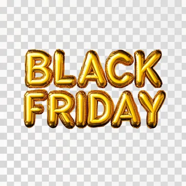 design an announcement text "BLACK FRIDAY" in inflated font, helvetica style, yellow colour, on black background