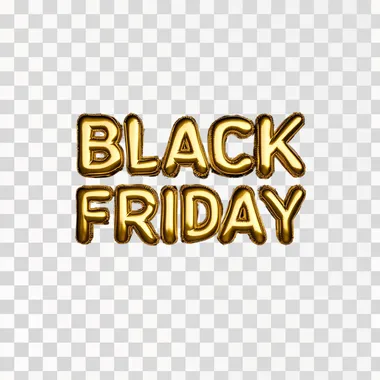 design an announcement text "BLACK FRIDAY" in inflated font, helvetica style, yellow colour, on black background