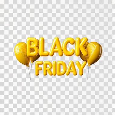 design an announcement text "BLACK FRIDAY" in inflated font, helvetica style, yellow colour, on black background