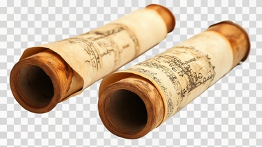 Single Old Parchment Paper Scroll Clipart