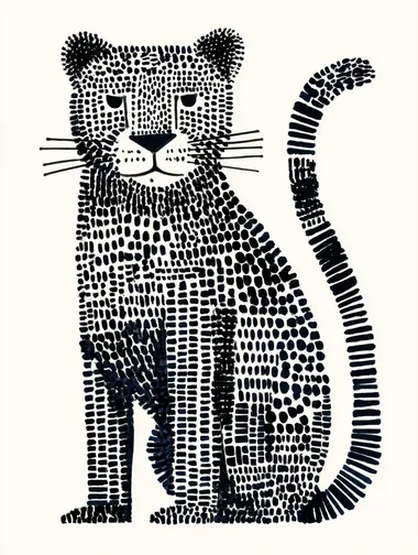 Minimalistic simple watercolor of a cute little happy jaguar, from Jaguar, soft earth tone colors, full view, nursery watercolor style, childrens book watercolor style, on white background,    4032703   --sv 4