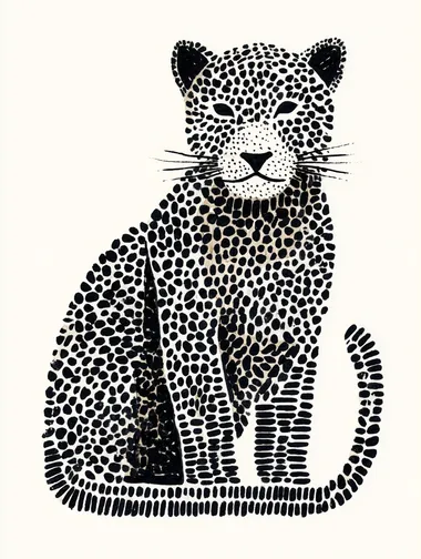 Minimalistic simple watercolor of a cute little happy jaguar, from Jaguar, soft earth tone colors, full view, nursery watercolor style, childrens book watercolor style, on white background,    4032703   --sv 4