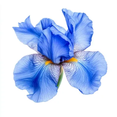 photo of blue iris flower isolated on white background