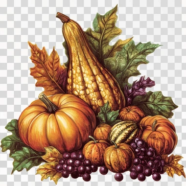 Vintage Thanksgiving png clipart with white background