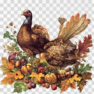 Vintage Thanksgiving png clipart with white background