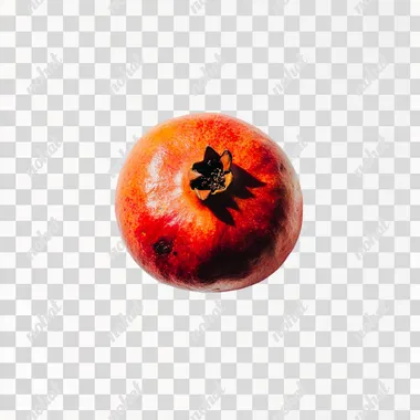 A bright orange and red color pomegranate on a white background