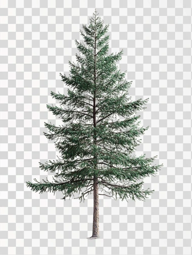 A pine tree, white background, professional photography, clear picture quality, natural light