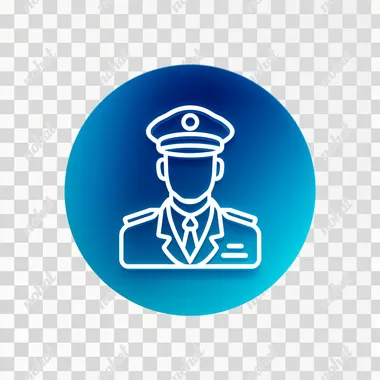 A modern, clean, and highly visible icon that represents security guard services. Event security services. Round icon with vibrant color --raw rofile hj67a1y