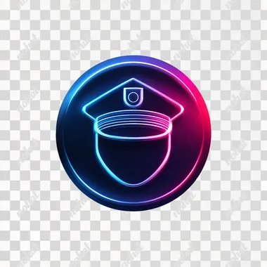 A modern, clean, and highly visible icon that represents security guard services. Event security services. Round icon with vibrant color --raw rofile hj67a1y