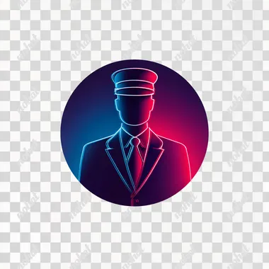 A modern, clean, and highly visible icon that represents security guard services. Event security services. Round icon with vibrant color --raw rofile hj67a1y