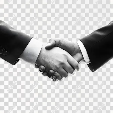 Two arms, close-up, real photo, handshake, on a white background  --s 50