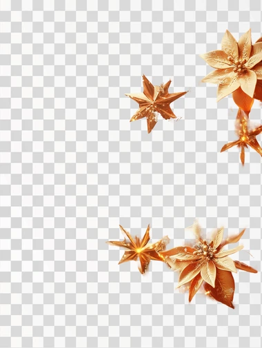 Elegant Christmas Corner With Winter Flowers And Shiny Stars
