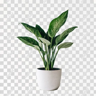 A potted plant, white background