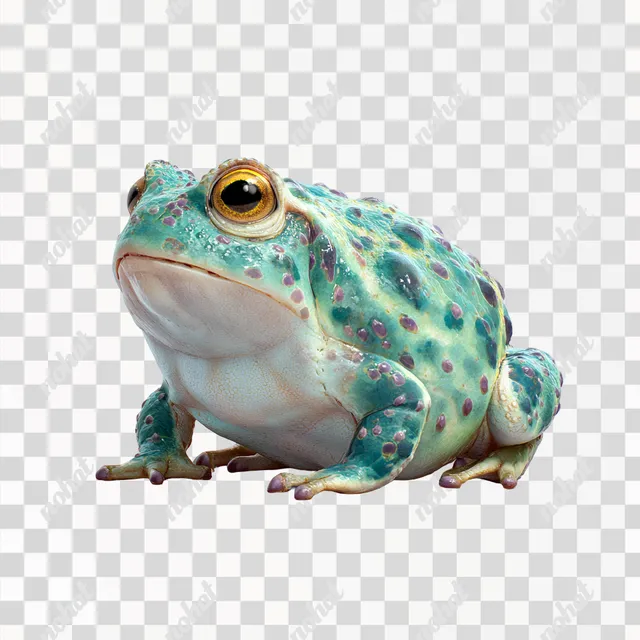 PNG Cute Green Toad in Pixaranimated Style