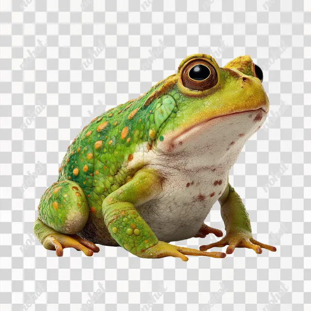 PNG Cute Green Toad in Pixar-Animated Style