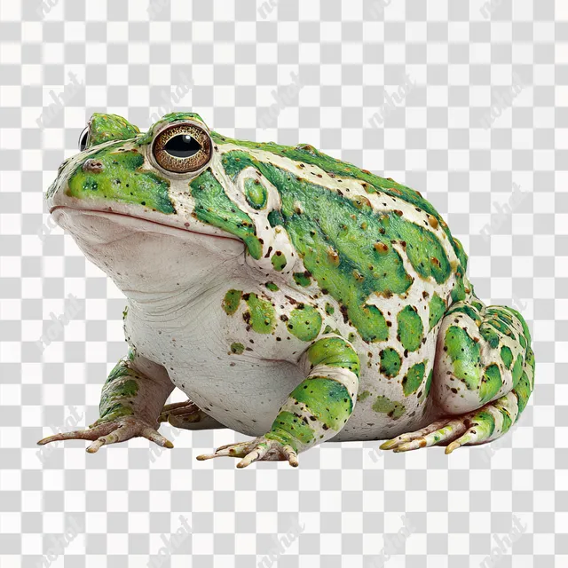 PNG Cute Green Toad in Pixar Animated Style