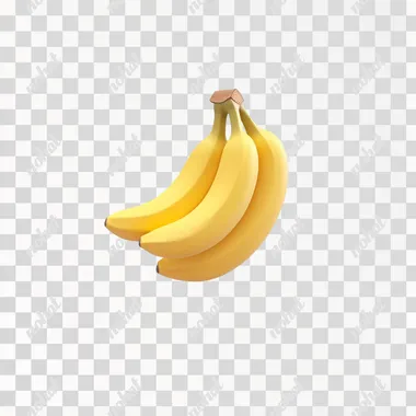 A bunch of bananas isolated on a white background, no shadow, sharp details, studio shot, 8k