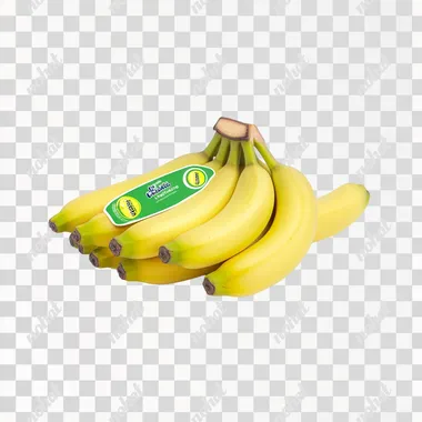 A bunch of bananas isolated on a white background, no shadow, sharp details, studio shot, 8k