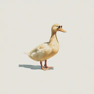 cute watercolor of a baby duck with sunglasses, white plane background --s 250  uuon9xh