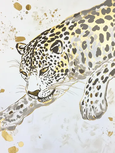 Beautiful Gold Foil Leopard