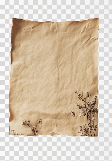 A piece of vintage kraft paper, top view