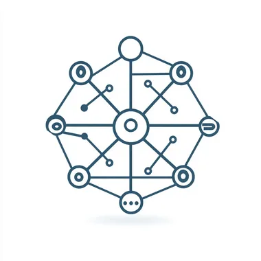 monocolor line icon of a neural network one sided on a white background  --s 0