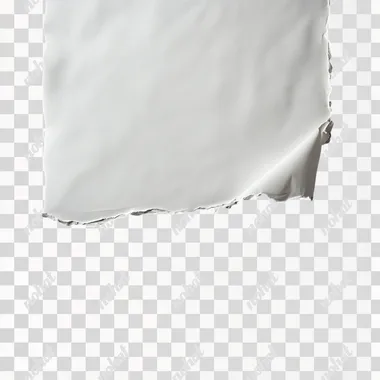 A sheet of smooth white paper, the top edge is torn, against a black background