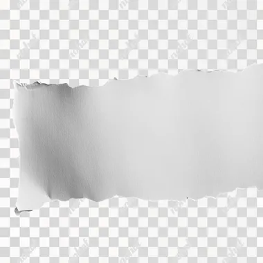 A sheet of smooth white paper, the top edge is torn, against a black background